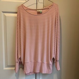 Pink Striped Long Sleeve Top